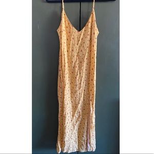 [reformation] yellow print midi dress